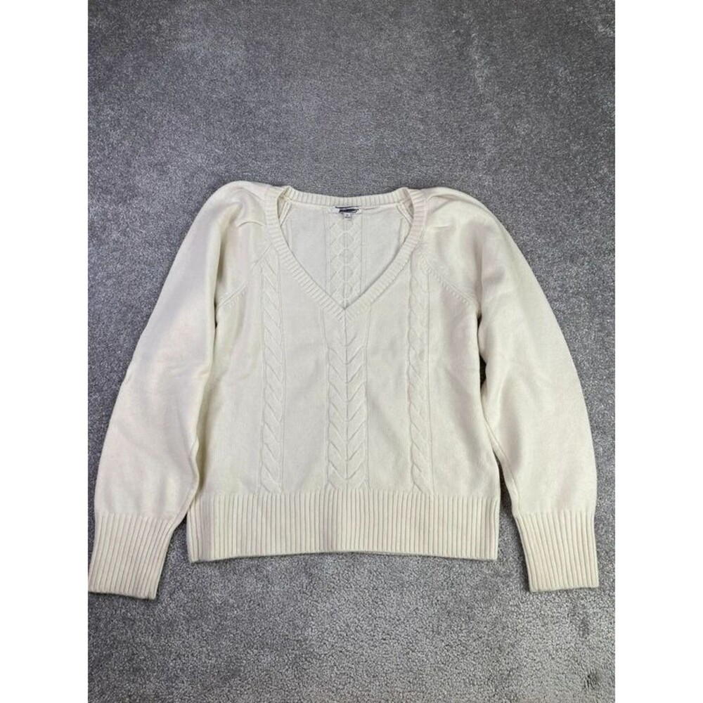 Madewell Wool Blend V-Neck Cream Sweater Size XL